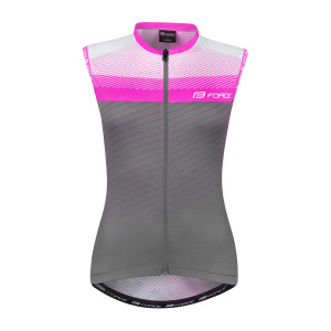 Dres FORCE ACCELER LADY bez rukava, sivo-pink XS